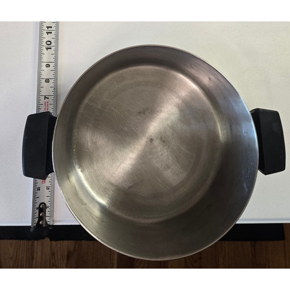 Revere Ware 4.5 Qt Copper Bottom Stock Pot 01-b Indonesia Stainless No Lid